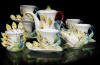 Coffee & tea sets of enamel decorative porcelain  by hand painted