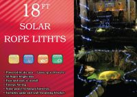 SOLAR POWERED 18FT LED ROPE LIGHTS