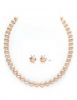 Genuine Pink Cultured Pearl Necklace & Earring Set