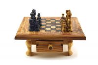 olive wood chess board game