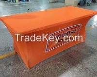 Customized printed spandex table cover , chair cover with stretch fabric used for tradeshow events