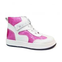 1619388 girl high peach skateboard sneaker kids orthopedic shoes sport leather shoes