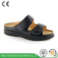 9811073 women black wide diabetic therapeutic leather shoes