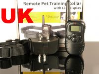 UK 4in1 300m 100 Level Shock Remote Dog Training Collar wth LCD Screen