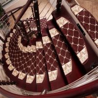 Coffee Color Polyester Material Stair Jacquard Carpet