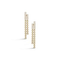 Gold Plated CZ Studded Double Beaded Fashion Earring