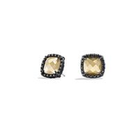 Gold Plated Black CZ Light Colorado Stud Earring