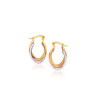 Three Tone Plated Hoop Earring