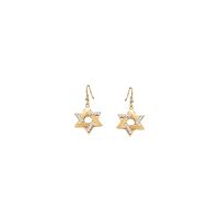 CZ Studded Magen David Dangle Earring