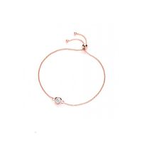 Solitaire CZ Studded Bracelet with Rose Gold Plating,