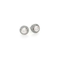 Rhodium Plated Pearl Set Stud Earring