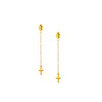 Gold Plated Saint Jude Cross Earring