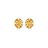 Gold Plated Filigree Virgin DE Mary Earring