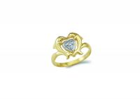 Double Dolphin Fashion Heart Ring