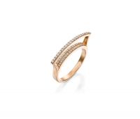 Rose Gold Plated CZ Studded Fancy Ring