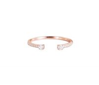 Rose Gold Plated CZ Studded Ladies Open Band Ring