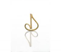 Gold Plated CZ Studded Initial Ring