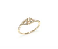 CZ Studded Double Triangle Ring with Gold Plated