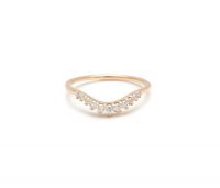 Gold Plated CZ Studded Curved Ring