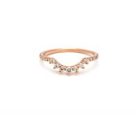 Rose Gold Plated Curve Ring with CZ Studded