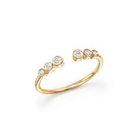 CZ Studded Gold Plated Open Ring