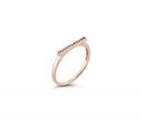 Fashionable Rose Gold Plated Gemstone Dainty Bar Ring