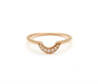 CZ Studded Rose Gold Plated Curved Crown Ring