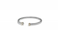 Two Tone Plated Womens Twisted Bracelet