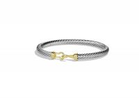 Two Tone Plated Twisted Buckle Bracelet