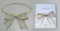 Gold Edge Sheer Ribbon Bow with Elastic Band