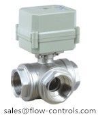 3 way Stainless steel motorized ball valves for automatic flow control system