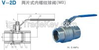 Two chip internal thread ball valve