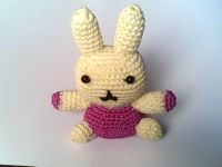 handmade knitted toy rabbit
