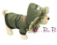 Pretty Pet Waterproof Hooded Army Green Coat