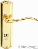 door handle , door handle on plate , brass door handle