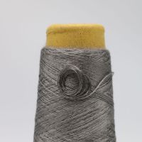 Grey Nm11/2plies 100% stainless steel staple fiber ring spun yarn for glass mould car metal fiber casing-XT11817