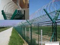 concertina barbed wire fence