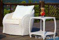 White Outdoor Wicker Sofa Set