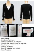 Sell Stock Ladys Stretch Cardigans