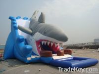 Inflatable Shark Slide With Pool