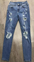girls fashion skining jeans with rips
