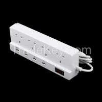 Safe high quality CE/FCC/Rohs approved white color UK smart socket with switch & electrical socket