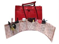 Medium Purseket -Shell Pink and Tan Logo Print