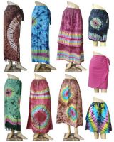 Tie dye short long skirts wrap skirts cotton rayon