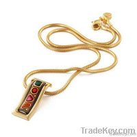 Brass enemal necklace with gold plated
