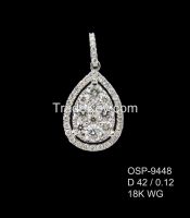 Round cutting Diamond Pendant