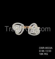 18K Rose Gold Brilliant Cut Diamond Ring