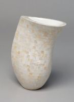 Fiberglass Vase decoration inlaid Mother of Pearl