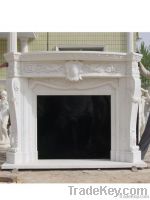 Hand carved marble fireplace