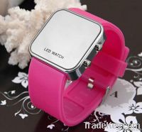 FASHION Mirror LED Digital Date Jelly Silicon Casual Sport Watch